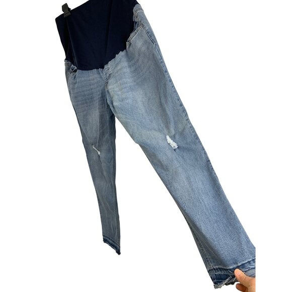 Time And Tru Maternity Skinny Distress Jeans XL RFF10510 Stretch Medium Wash - Picture 1 of 7